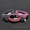 Vente en gros Custom Charming Accessoires Bracelet en cuir design avec fermoir en acier inoxydable SW-LB024